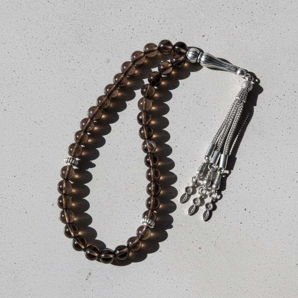 Dumanlı Kuvars Doğal Taş Tesbih – 33’lük / 8 mm
