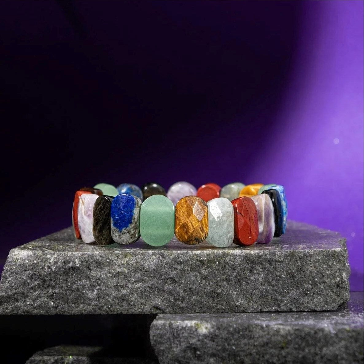 Aslan Burcu Bileklik Ametist, Golden Obsidyen, Jasper, Kaplan Gözü, Labradorit, Lapis Lazuli, Yeşil Aventurin