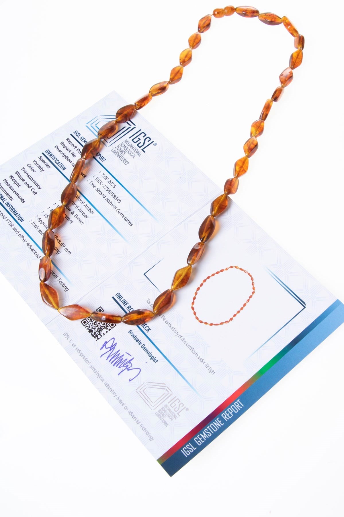 Sertifikalı Kehribar Kolye 6 (S.K:311)