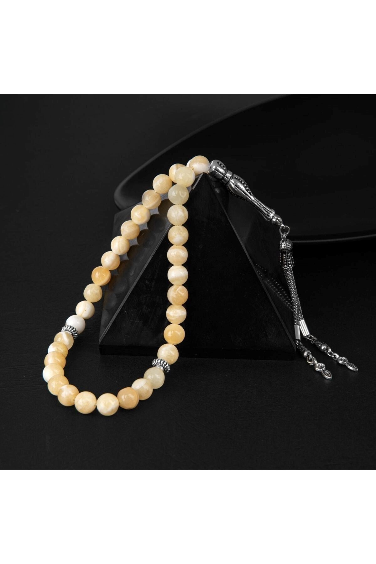 Aragonit Doğal Taş Tesbih 33lük - 8mm