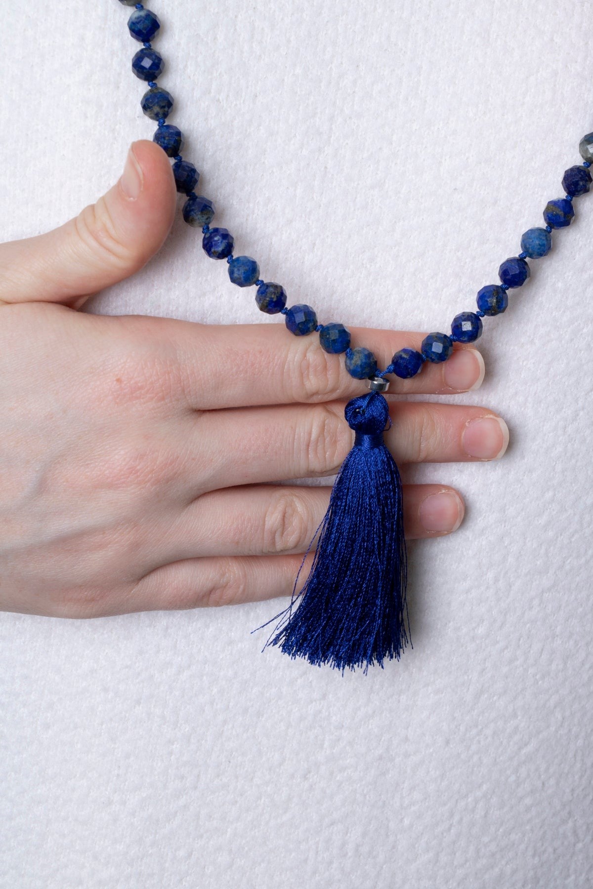 Lapis Lazuli Elmas Kesim Fasetli Doğal Taş Tesbih Kolye 99luk - 8mm (SK:287)