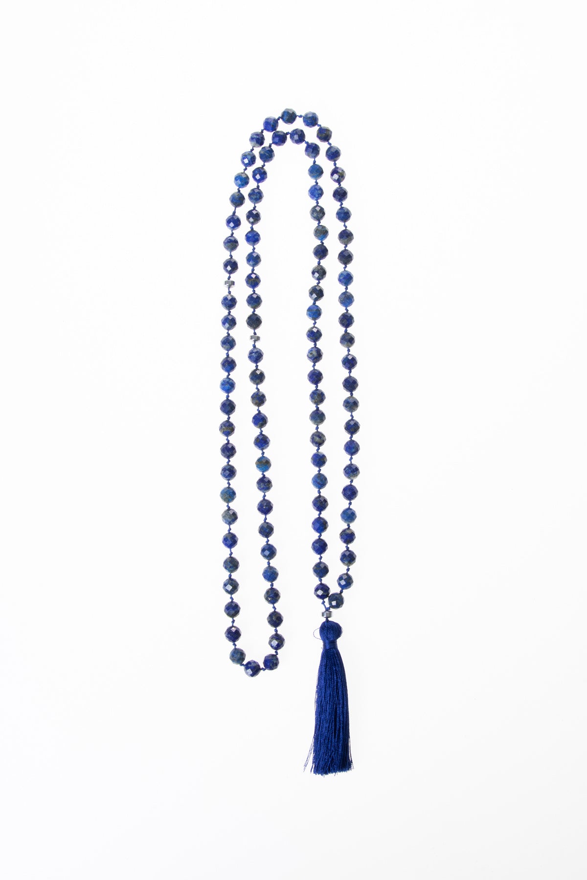 Sertifikalı Lapis Lazuli Elmas Kesim Fasetli Doğal Taş Tesbih Kolye 99luk - 8mm (SK:287)