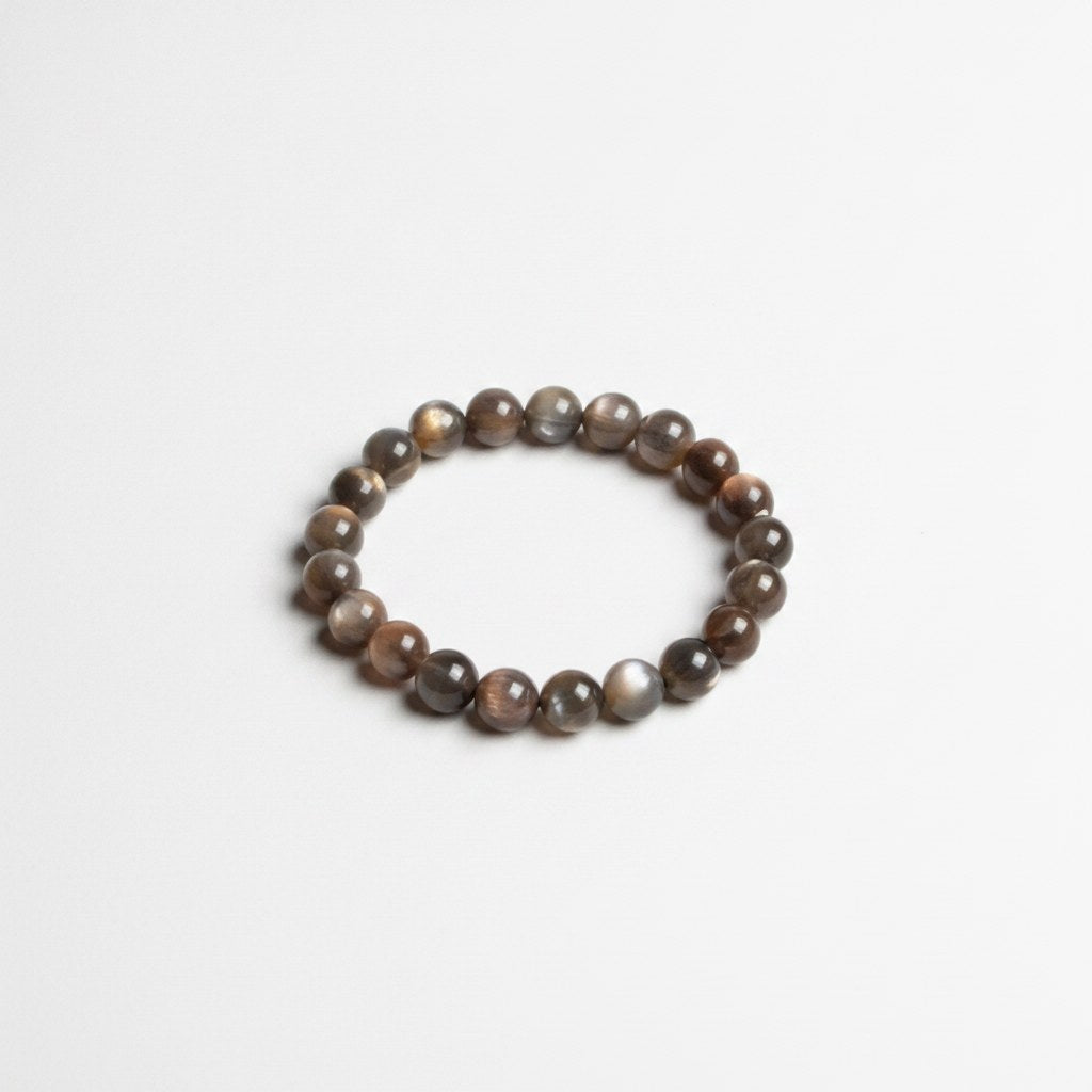 Sertifikalı Orijinal Premium Siyah Ay Taşı Doğal Taş Bileklik