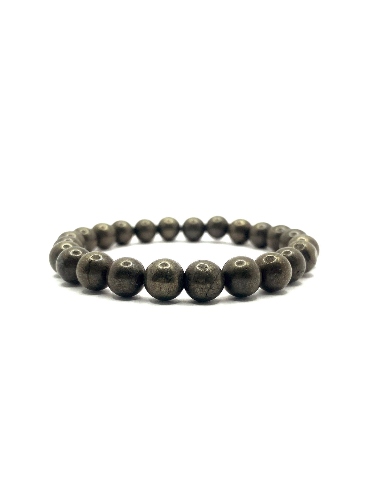 Pirit Doğal Taş Bileklik – 8 mm Misinalı, Unisex Tasarım
