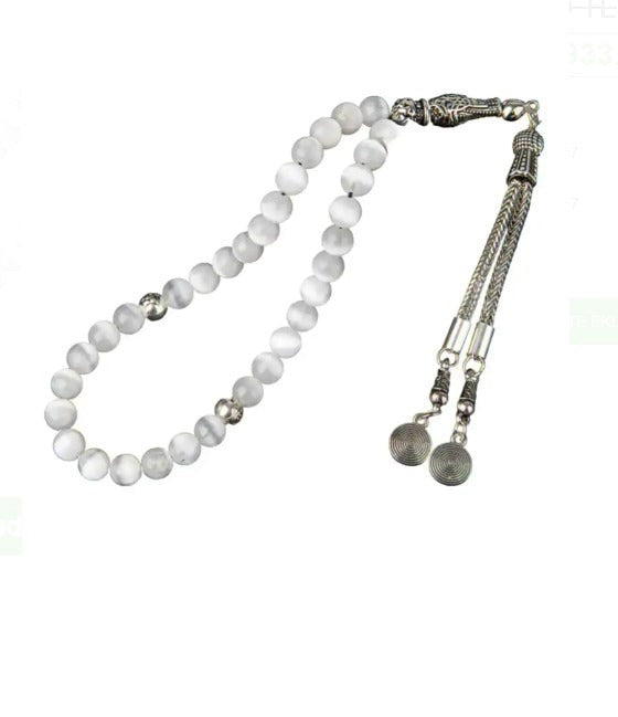 Selenit Doğal Taş Tesbih 33lük - 6mm