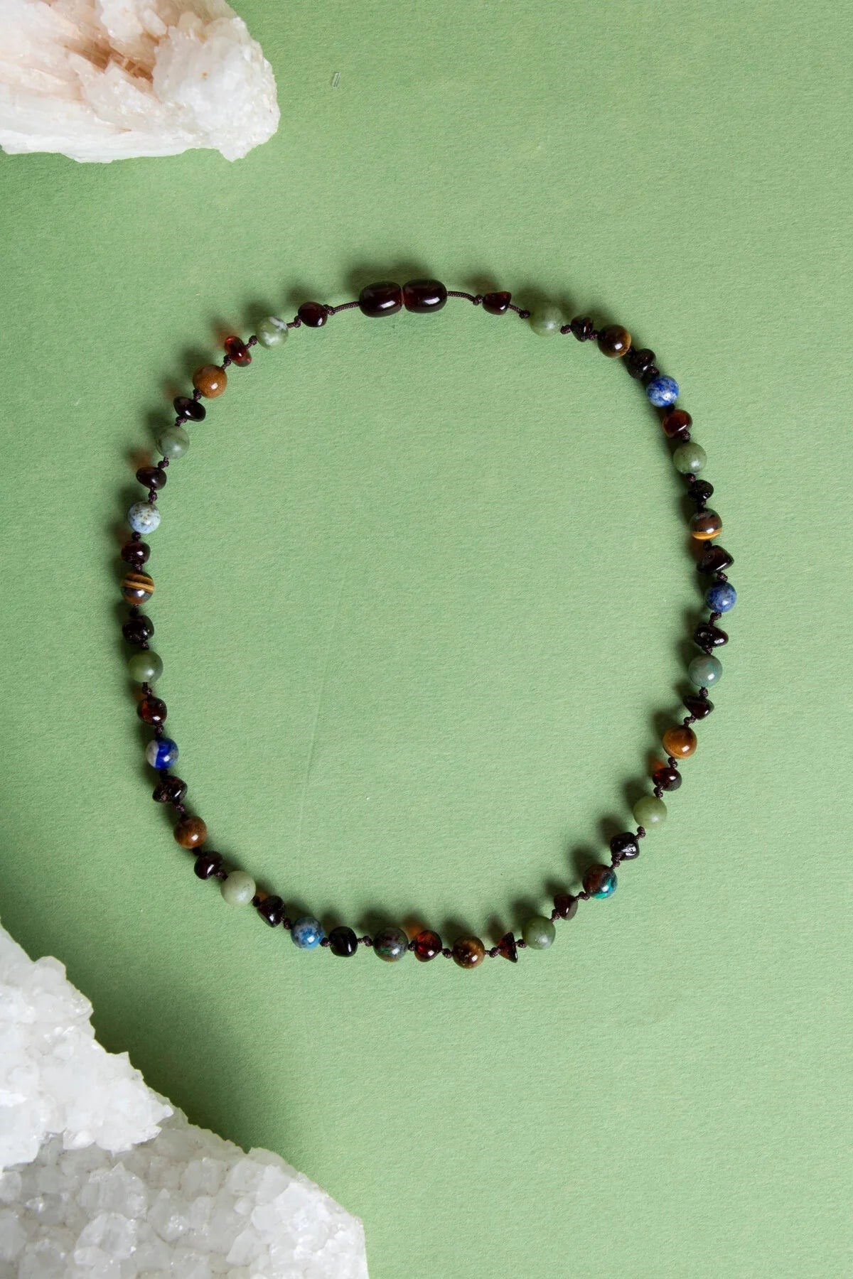 Doğal Taş Bebek Kolye-yeşim,lapis,kehribar,kaplan Gözü,krizokol M106