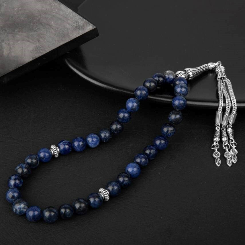 Sodalit Doğal Taş Tesbih 33lük - 8mm