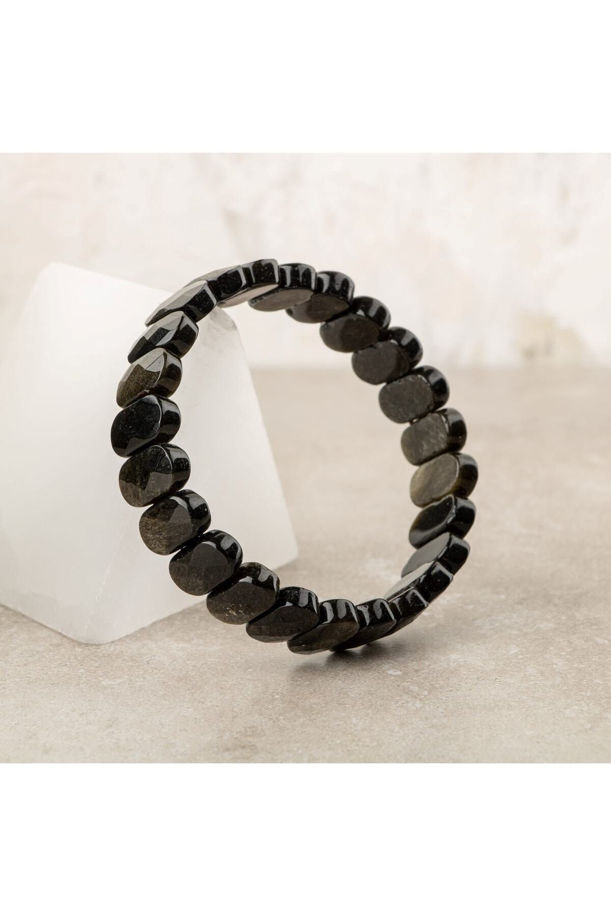 Rainbow Obsidyen Doğal Taş Geniş Kesim Bileklik