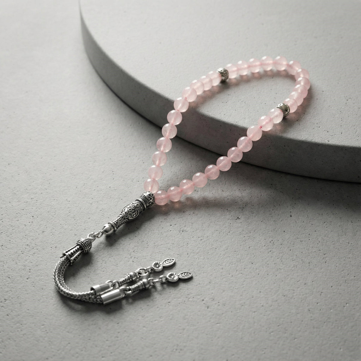 Pembe Kuvars (Gül Kuvars) Doğal Taş Tesbih – 33’lük / 6 mm