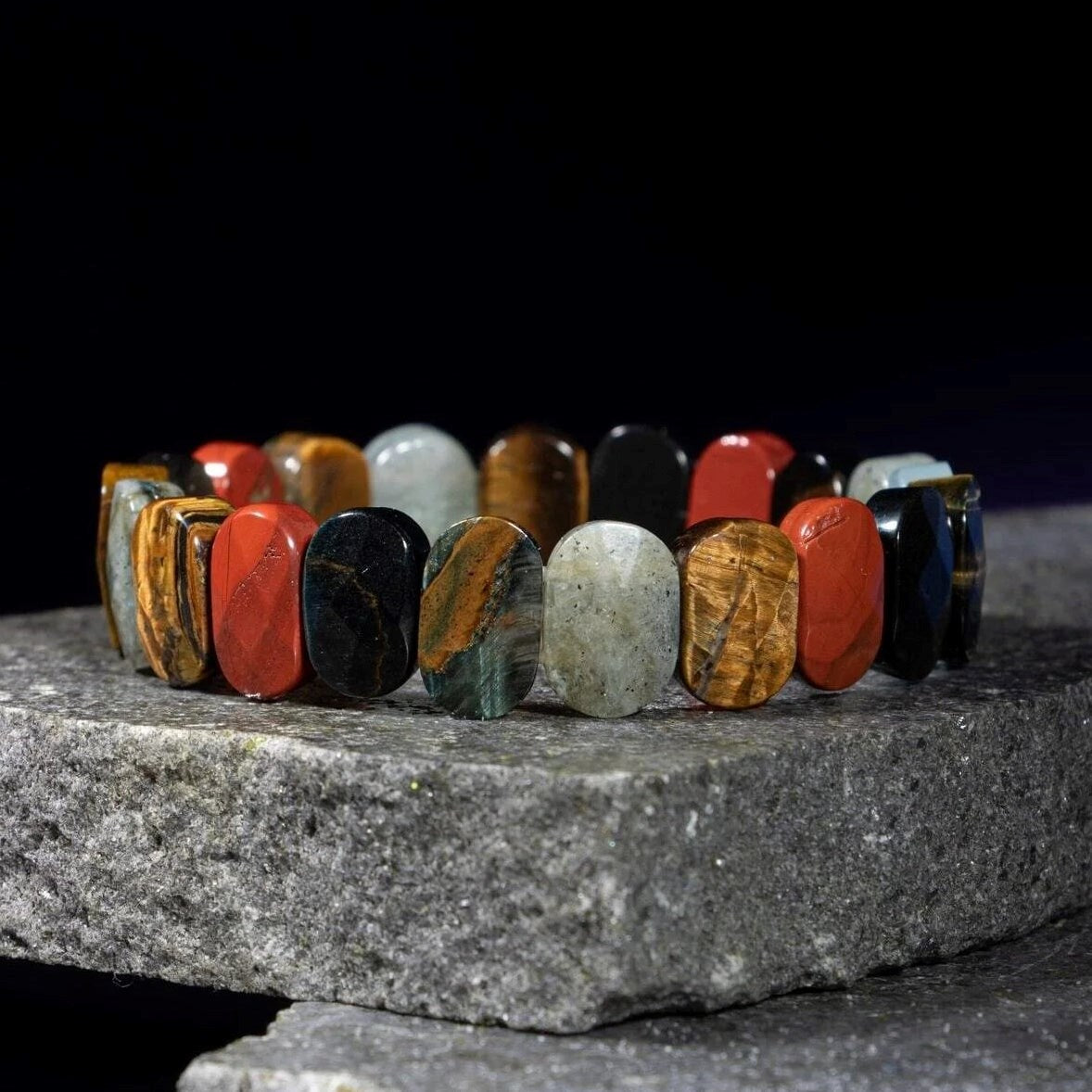 Akrep Burcu Bileklik Dumanlı Kuvars, Golden Obsidyen, Jasper, Kaplan Gözü, Kırmızı Akik, Pembe Kuvars