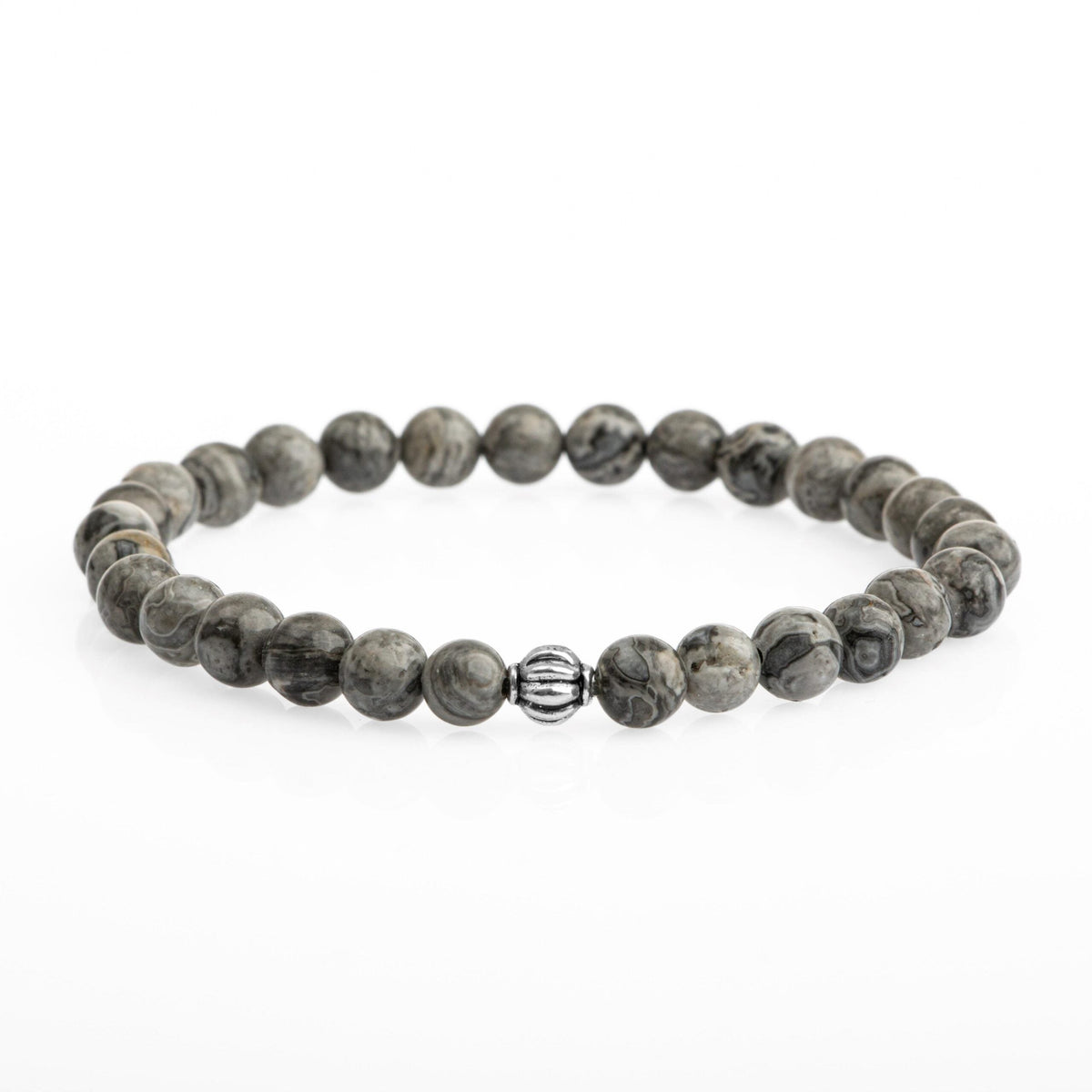 Gri Jasper 6mm Doğal Taş Bileklik