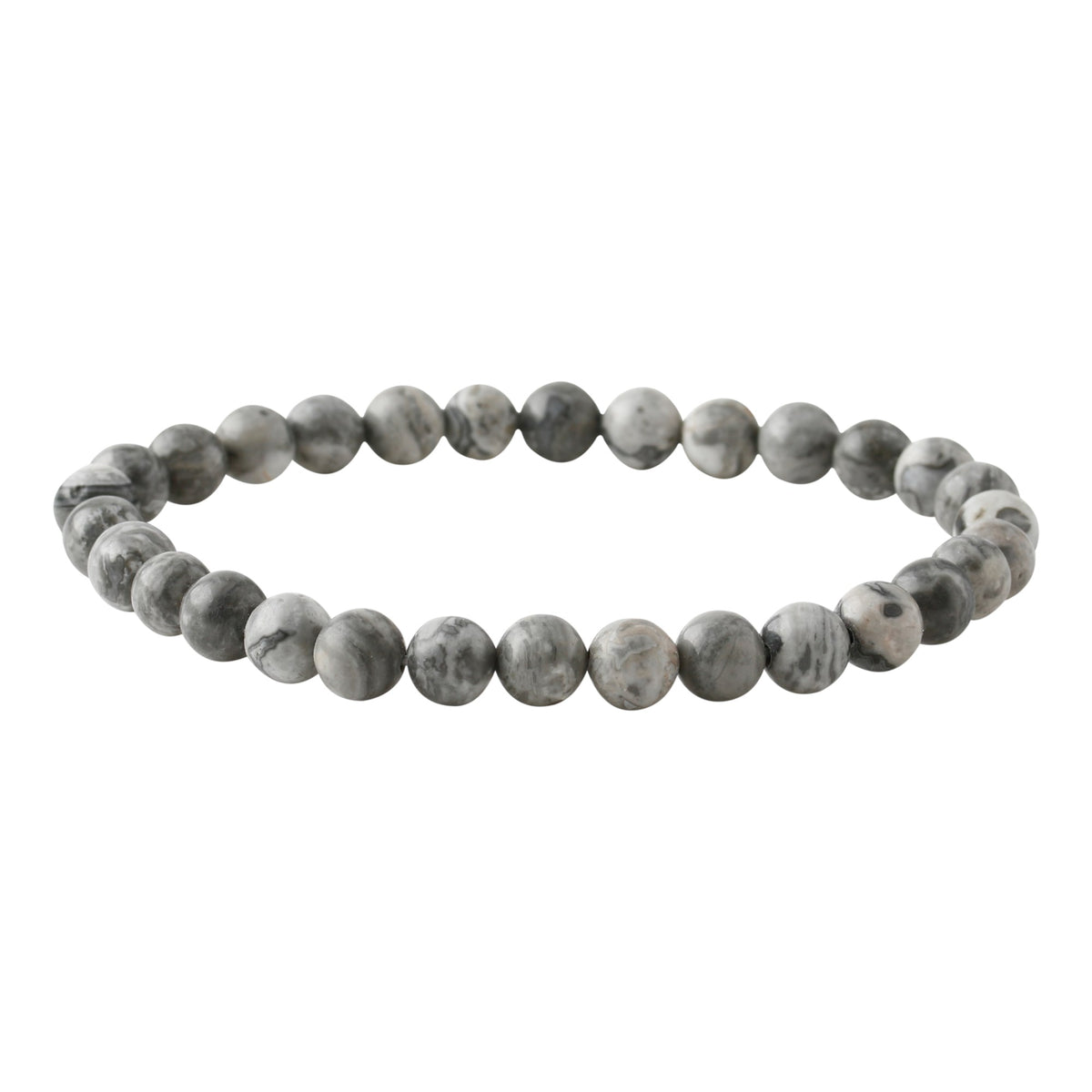 Gri Jasper 6mm Doğal Taş Bileklik