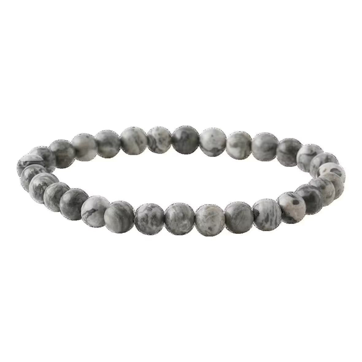Gri Jasper 6mm Doğal Taş Bileklik