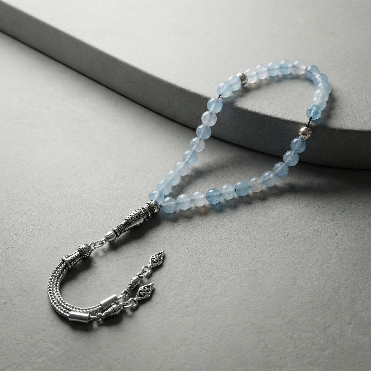 Akuamarin Doğal Taş Tesbih – 33’lük / 6 mm