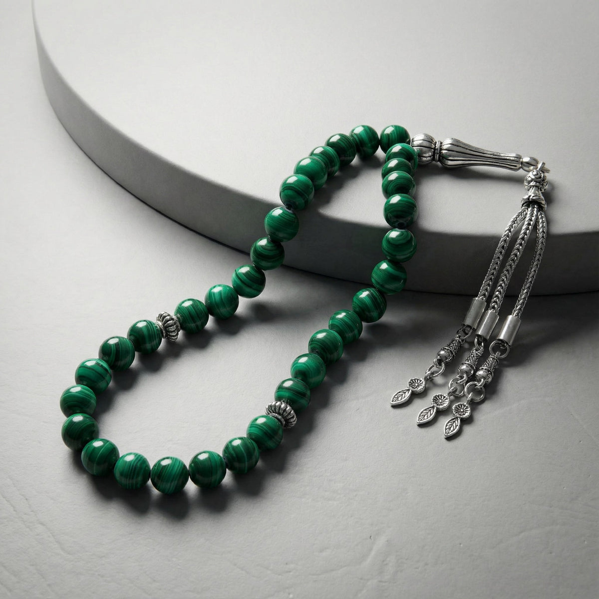 Malakit Doğal Taş Tesbih – 33’lük / 8 mm