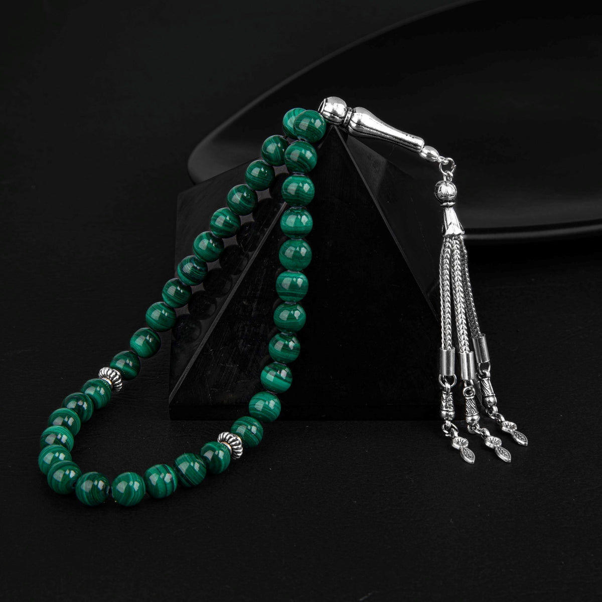 Malakit Doğal Taş Tesbih – 33’lük / 8 mm