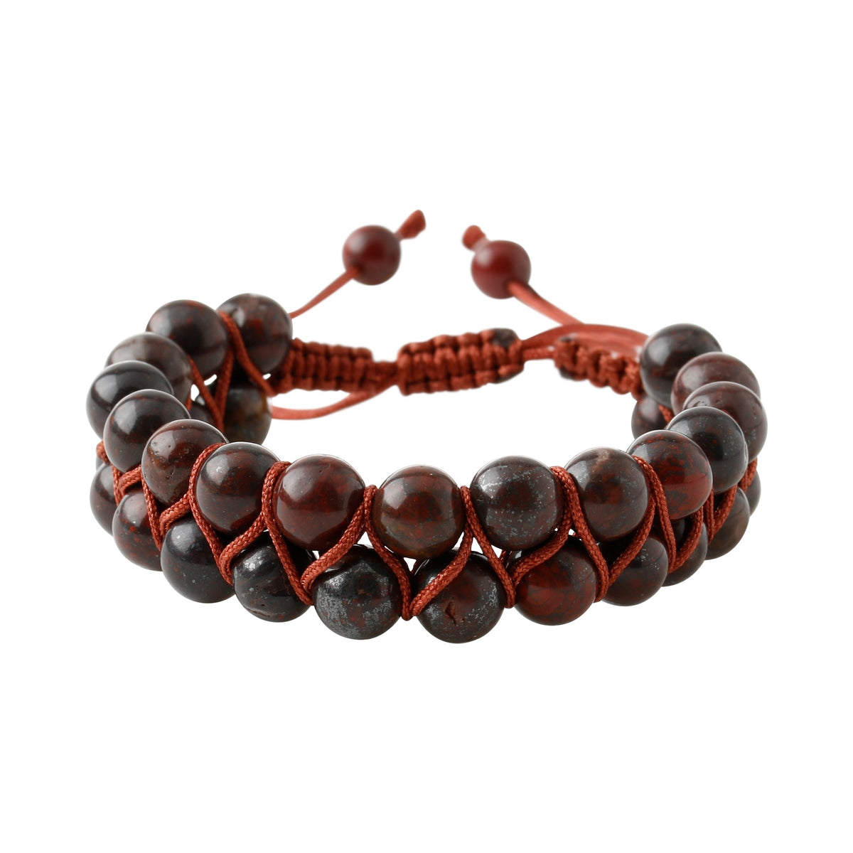 Dragon Jasper 8 mm Çift Sıra Makrome Doğal Taş Bileklik