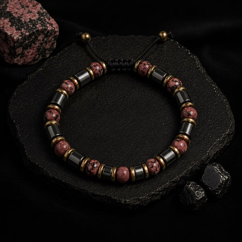Rodonit & Hematit Doğal Taş Bileklik