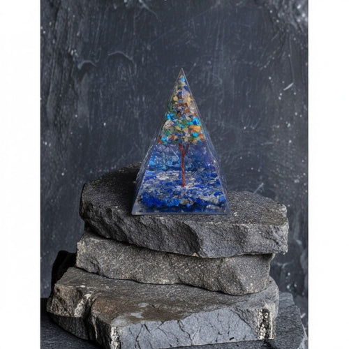 Sertifikalı Lapis Lazuli & Çakra Ağaçlı Piramit