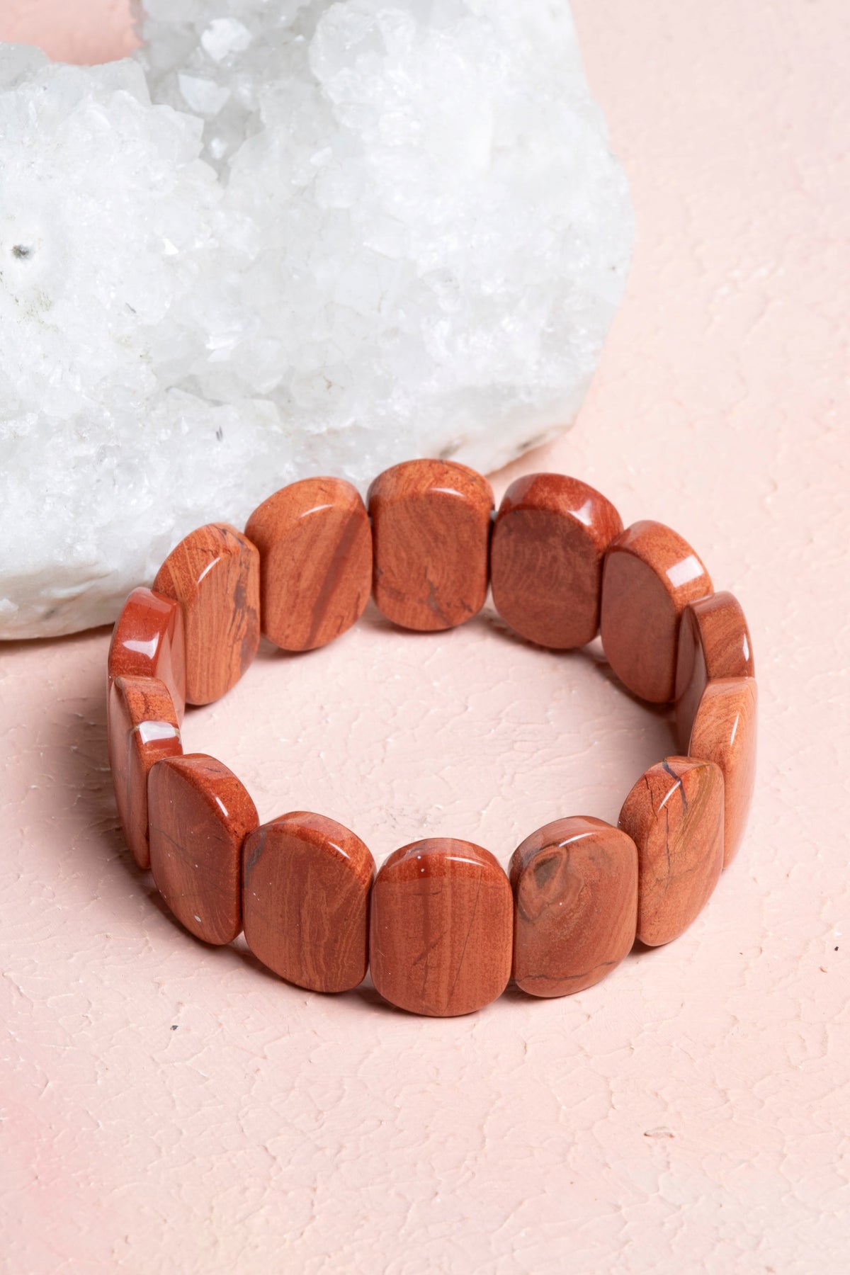 Jasper Geniş Kesim Doğal Taş Bileklik – Unisex Şık Tasarım (9 x 14 mm Özel Kesim)