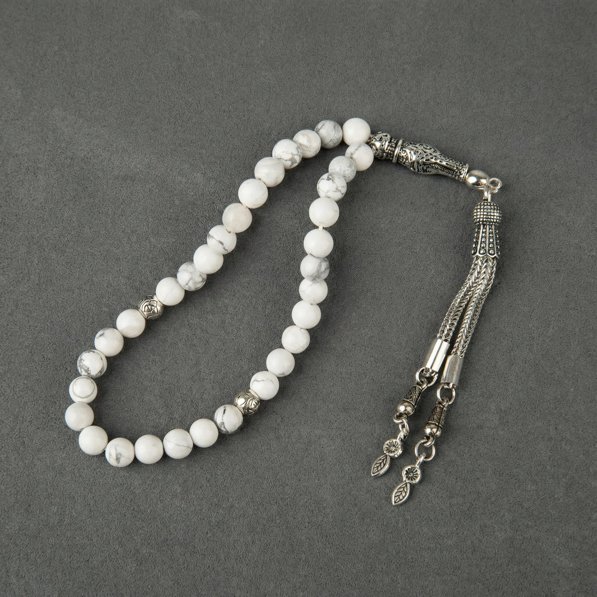 Havlit (Howlite) Doğal Taş Tesbih – 33’lük – 6 mm