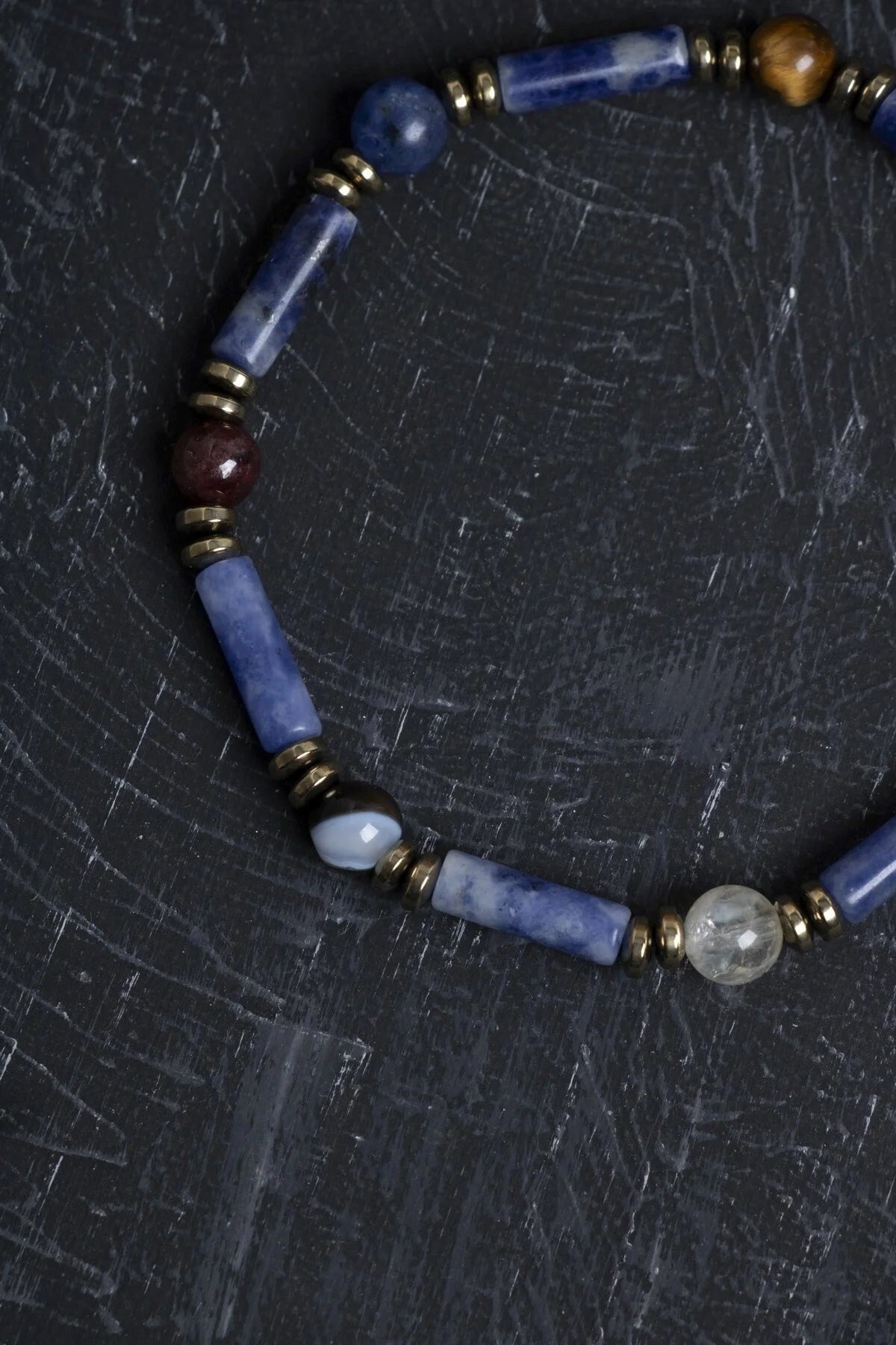 Lapis, Sodalit ve Bronzit Aslan Burcu Bileklik