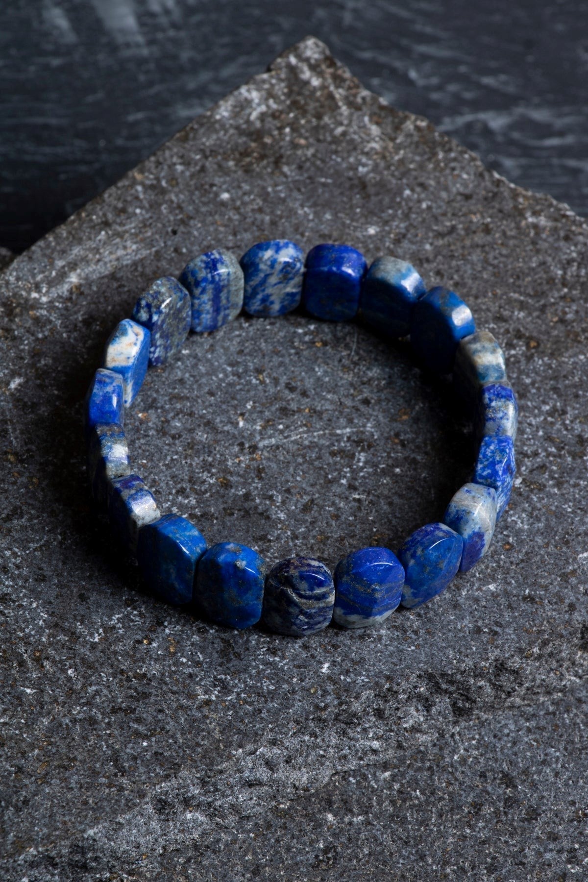 Lapis Lazuli Geniş Kesim Doğal Taş Bileklik