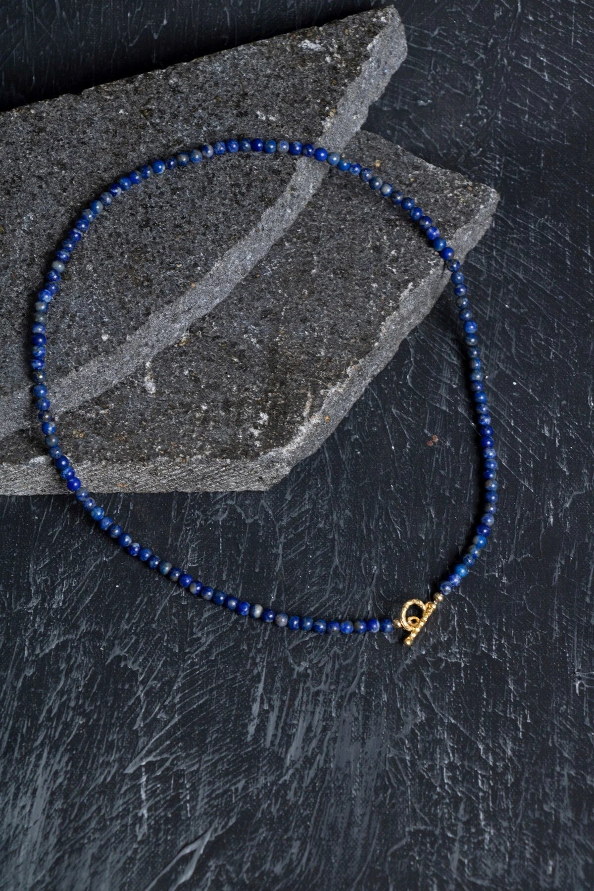 Lapis Lazuli Gümüş Kapama Doğal Taş Kolye
