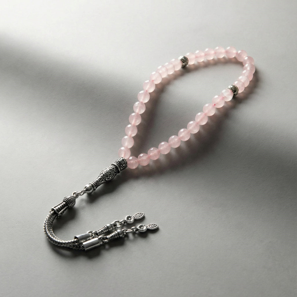 Pembe Kuvars (Gül Kuvars) Doğal Taş Tesbih – 33’lük / 6 mm