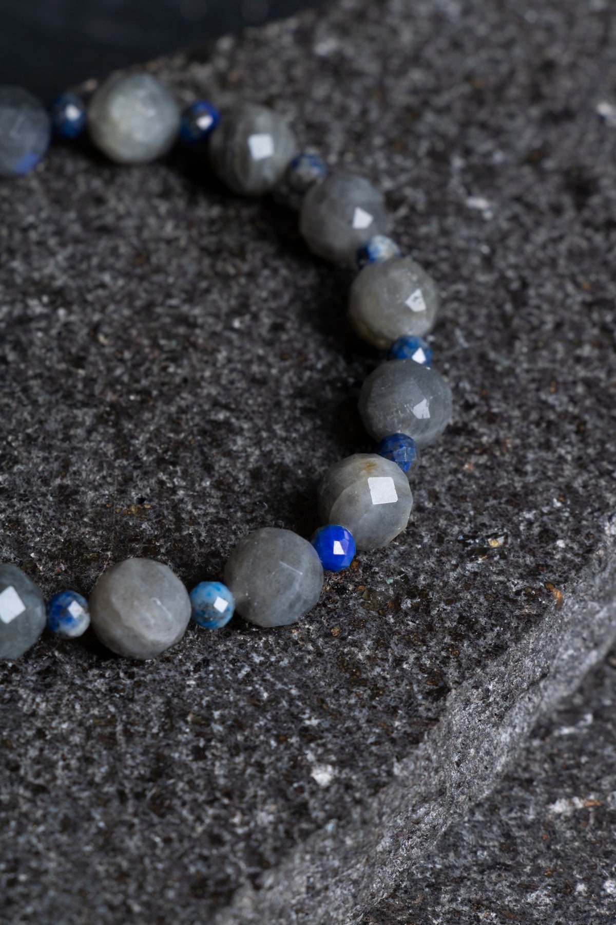 Sertifikalı Labradorit, Lapis Lazuli Fasetli Kesim Doğal Taş Bileklik (SK:565)