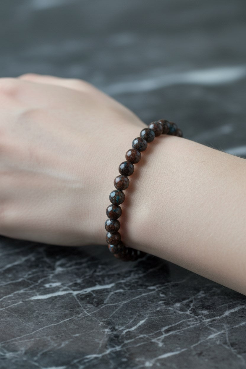 Azurit 6mm Doğal Taş Bileklik