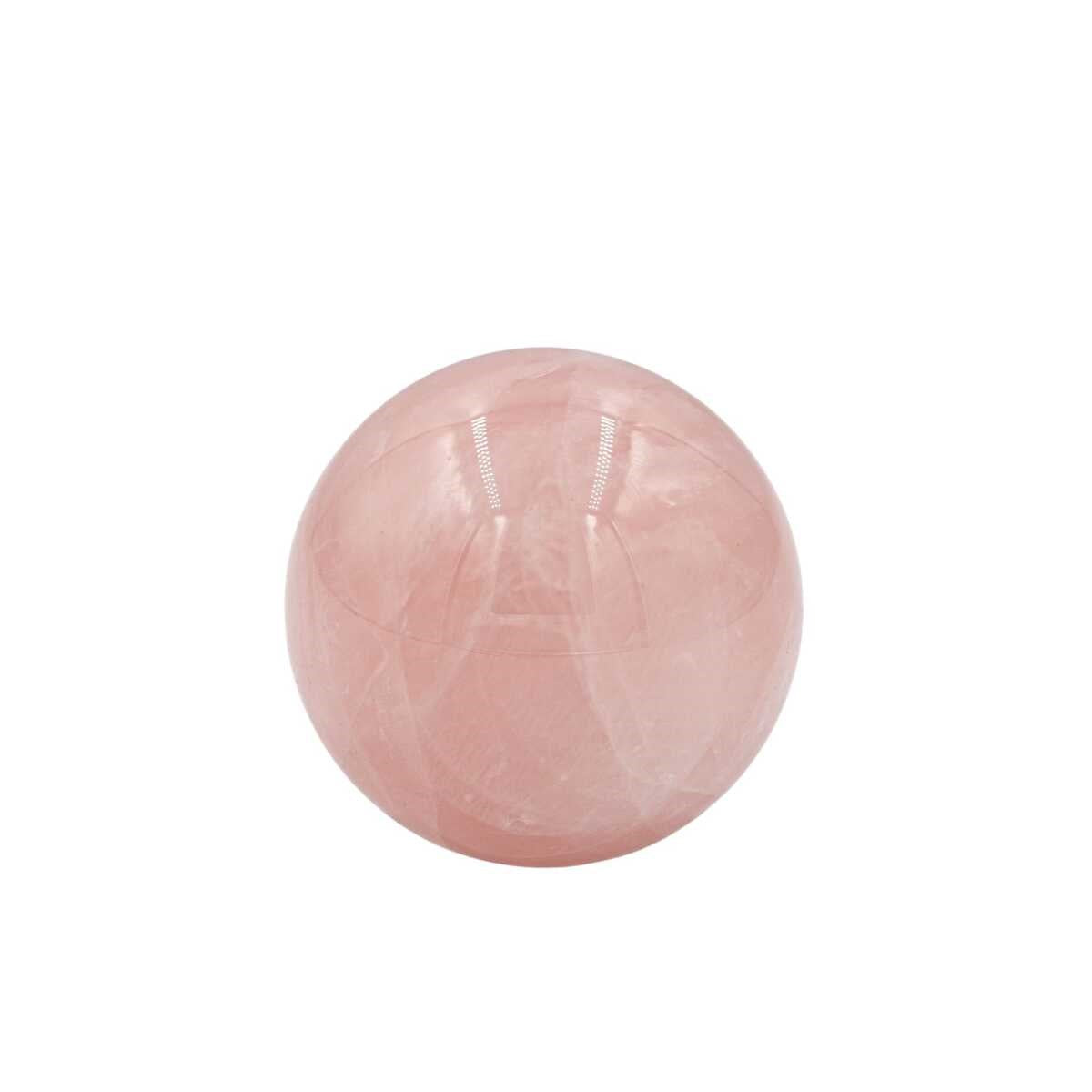 Pembe Kuvars Doğal Taş Küre Tımbıl El Taşı