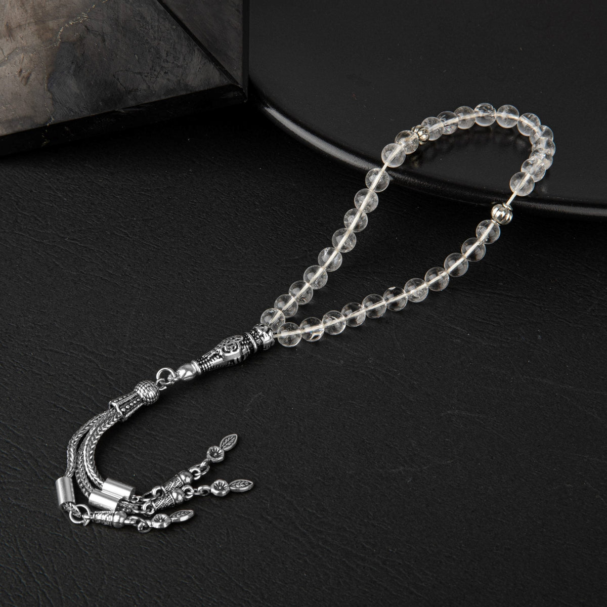 Kristal Kuvars Doğal Taş Tesbih – 33’lük / 6 mm