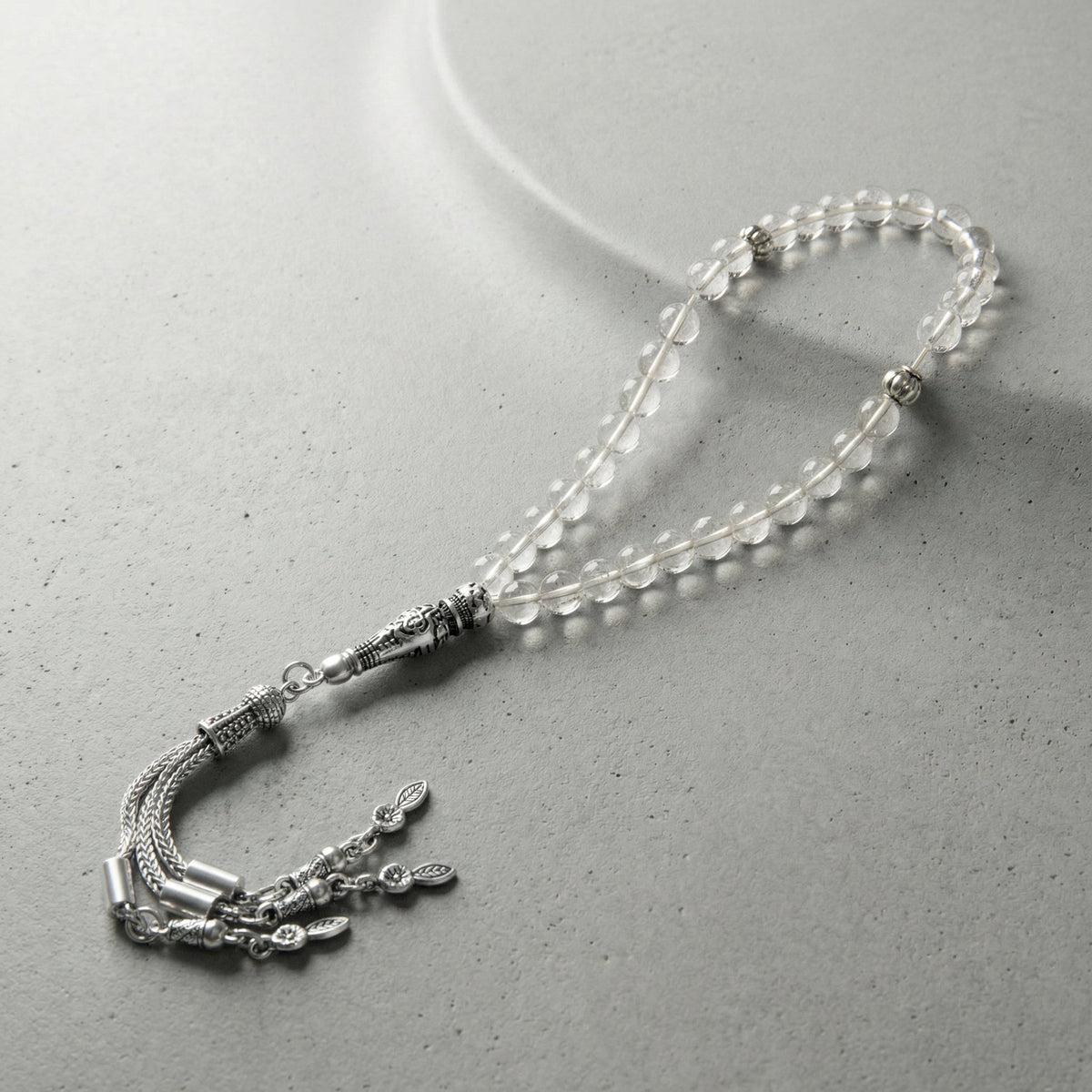Kristal Kuvars Doğal Taş Tesbih – 33’lük / 6 mm