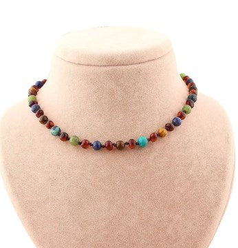 Doğal Taş Bebek Kolye – Yeşim, Lapis, Kehribar, Kaplan Gözü & Krizokol