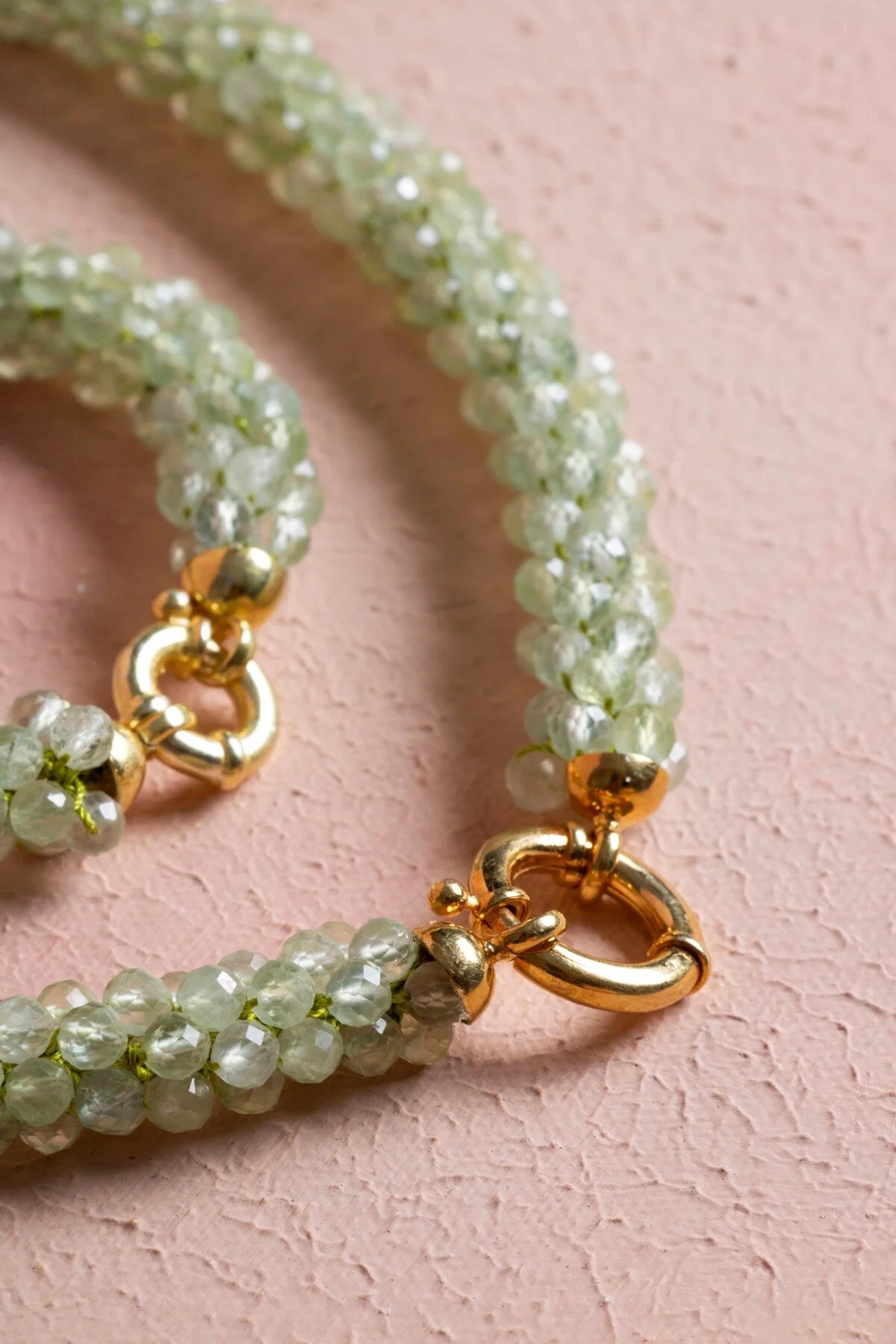 El İşçiliği Örme Prehnit Gümüş Kapama Set (SK:130)