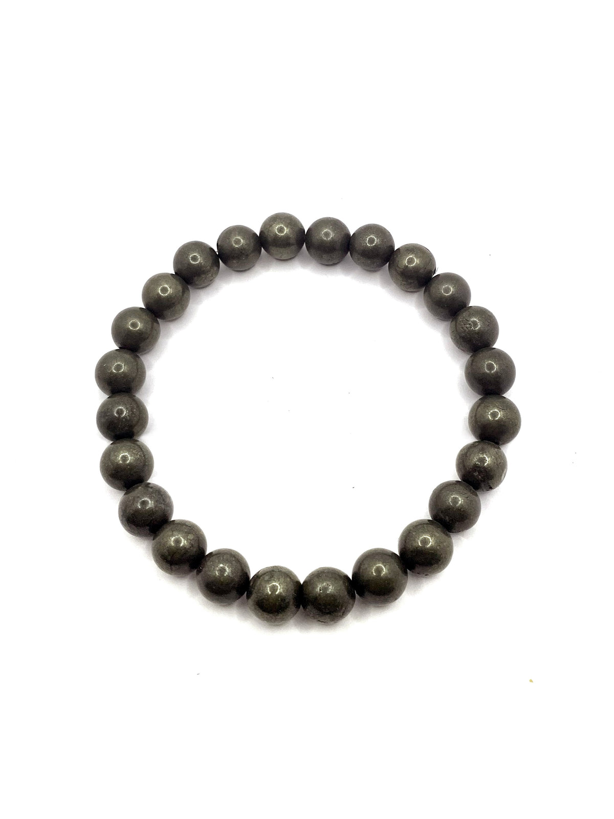 Pirit Doğal Taş Bileklik – 8 mm Misinalı, Unisex Tasarım