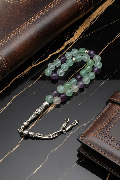 Florit Doğal Taş Tesbih – 8 mm Fasetli Küre Kesim