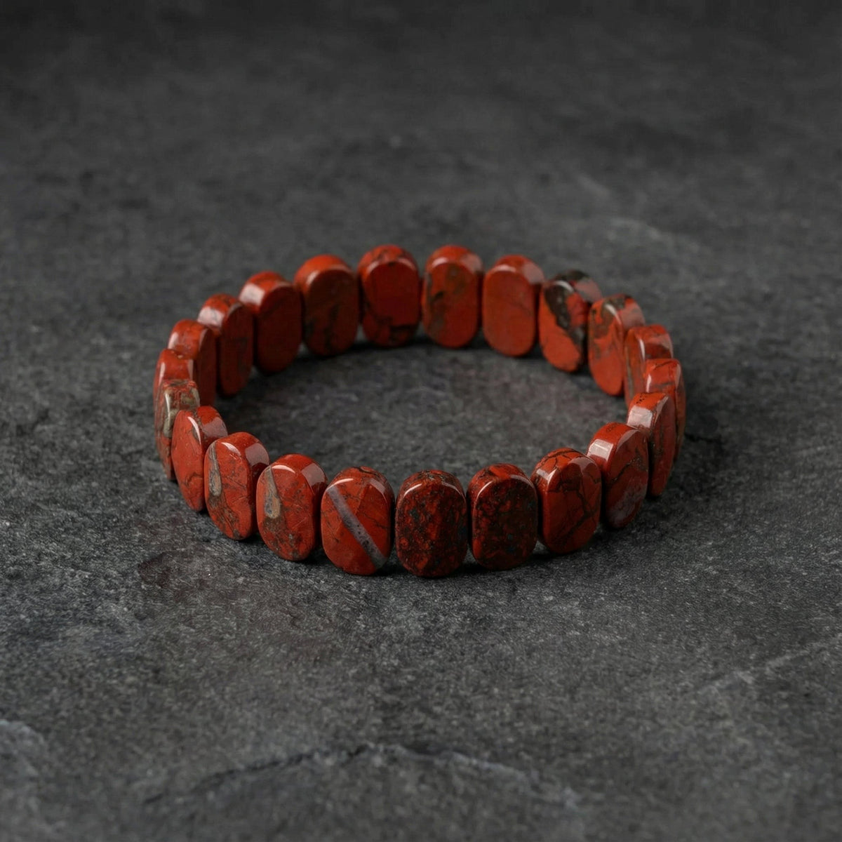 Jasper Doğal Taş Geniş Kesim Bileklik (Rolex Stil)