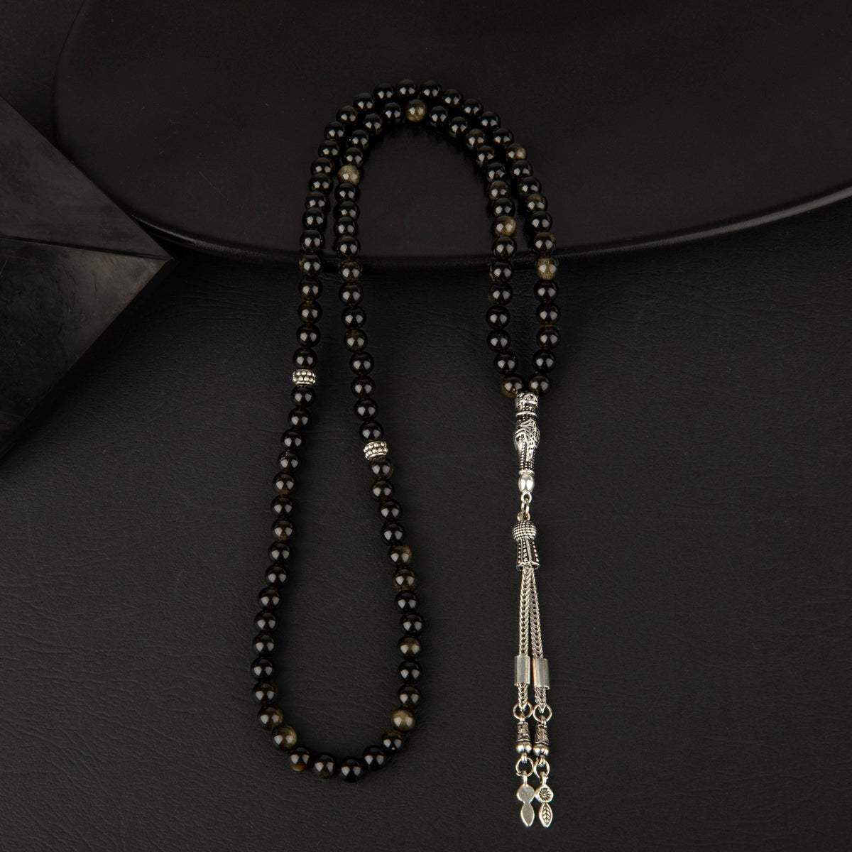 Golden Obsidyen Doğal Taş Tesbih 99’luk – 6mm El İşçiliği