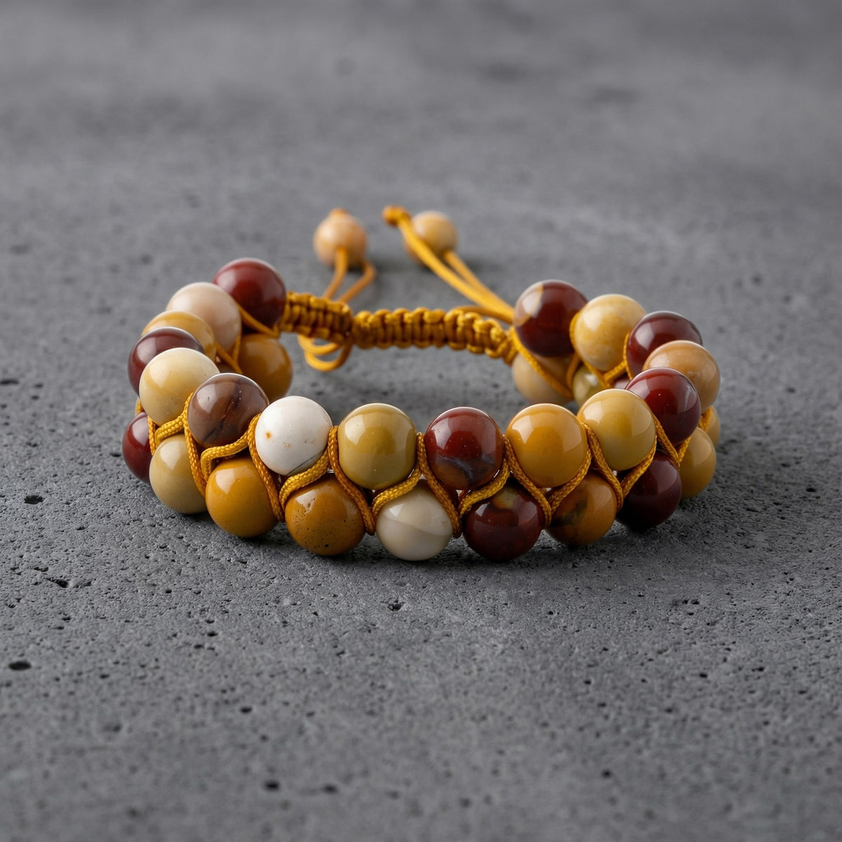 Jasper 8mm Çift Sıra Makrome Doğal Taş Bileklik