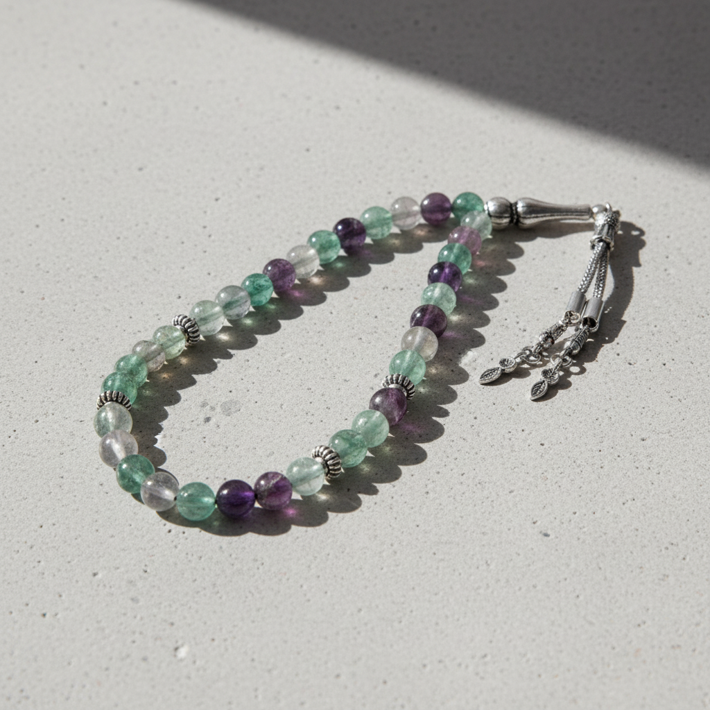 Yeşil Florit Doğal Taş Tesbih – 33’lük / 8 mm