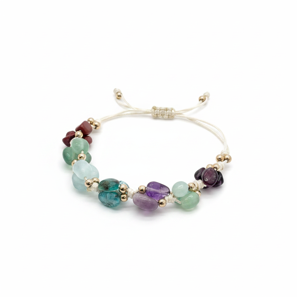 Başak Burcu Doğal Taş Natürel Makrome Bileklik