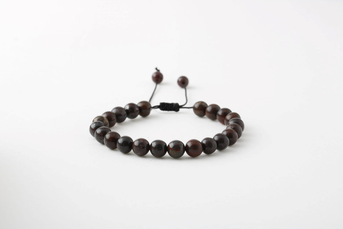 Dragon Jasper 8 mm Merdiven Kapama Doğal Taş Bileklik – El İşçiliği