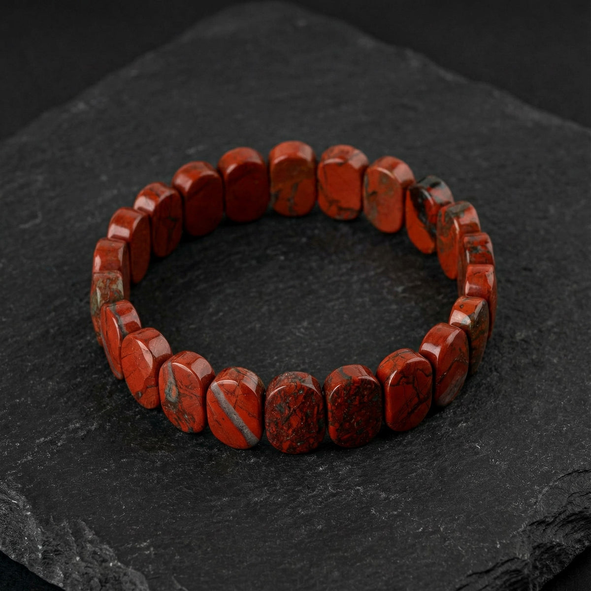 Jasper Doğal Taş Geniş Kesim Bileklik (Rolex Stil)