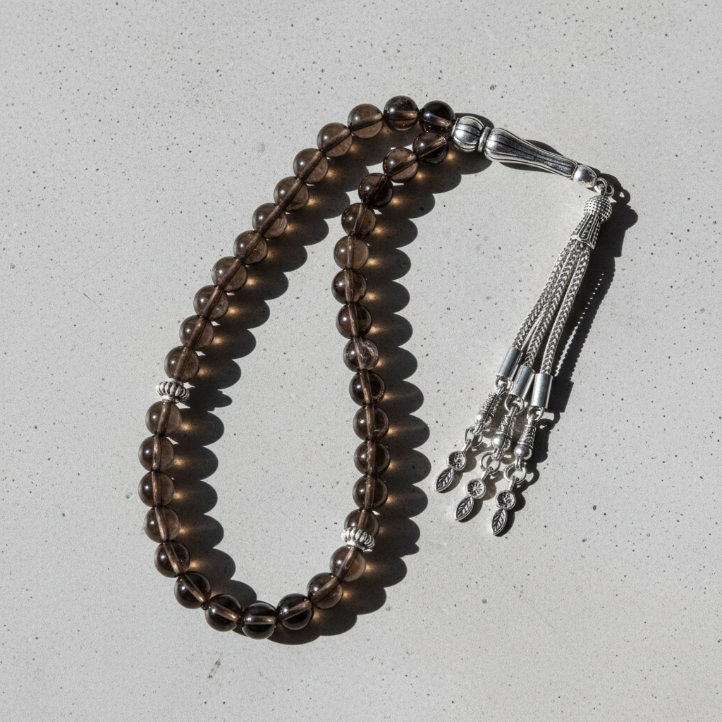 Dumanlı Kuvars Doğal Taş Tesbih – 33’lük / 8 mm
