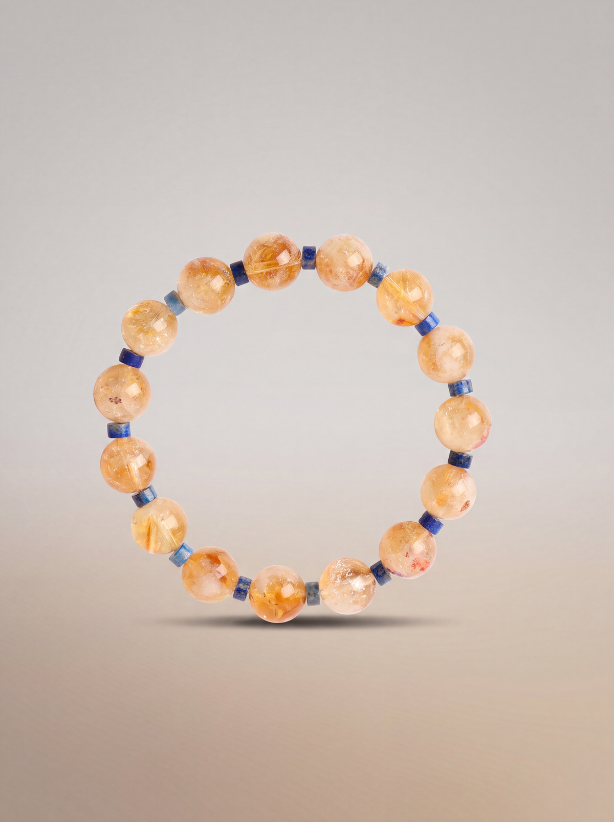 Sitrin - Lapis Doğal Taş Bileklik (10 mm)