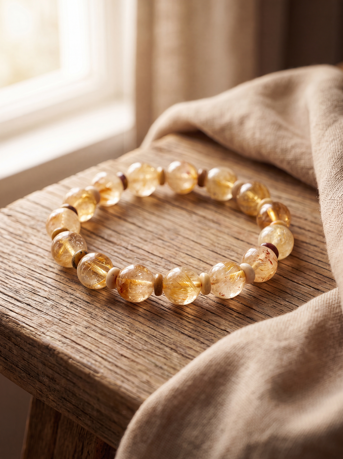 Sitrin - Renkli Jasper Doğal Taş Bileklik (10 mm)