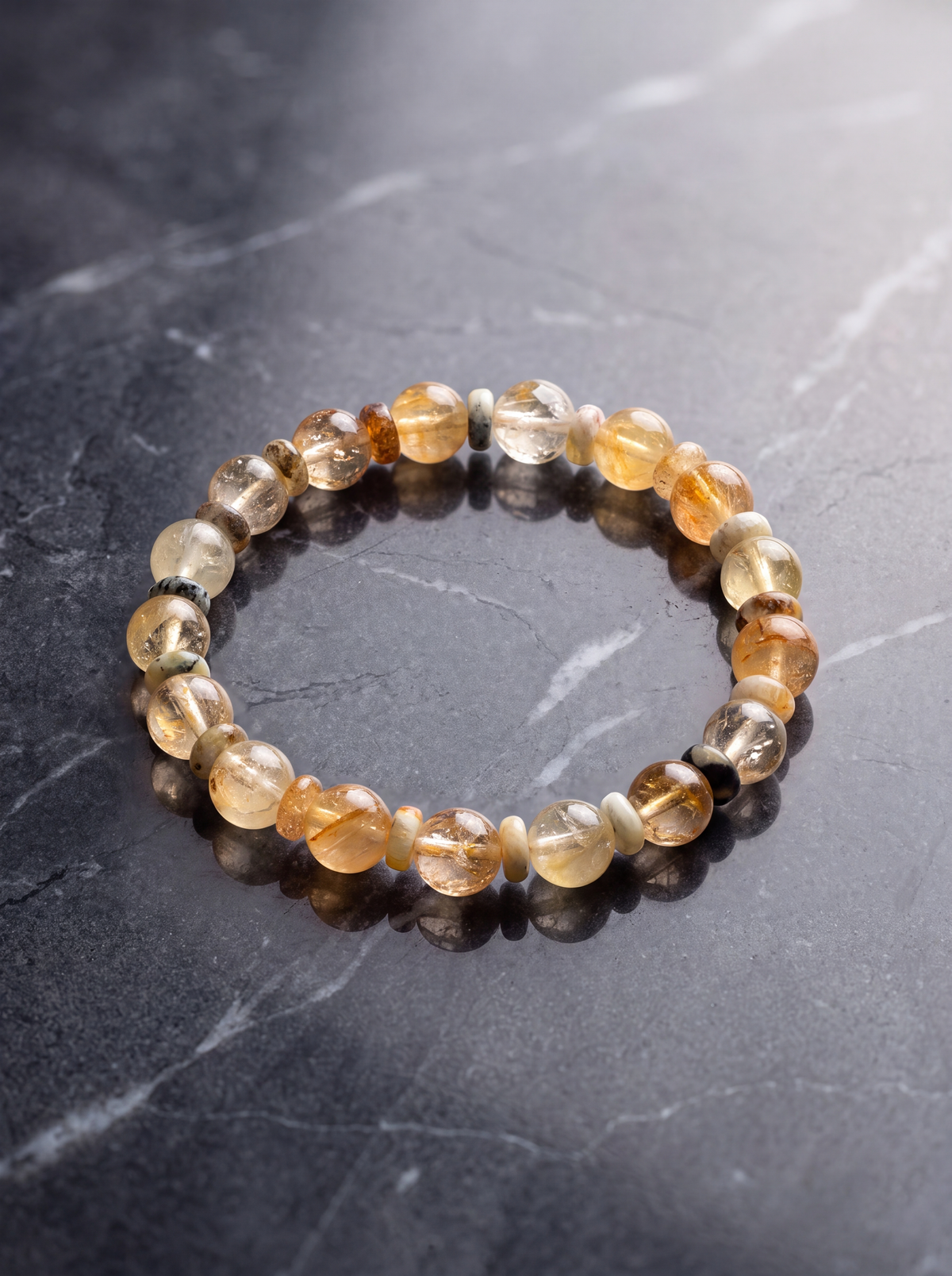 Sitrin - Opal Doğal Taş Bileklik (8 mm)