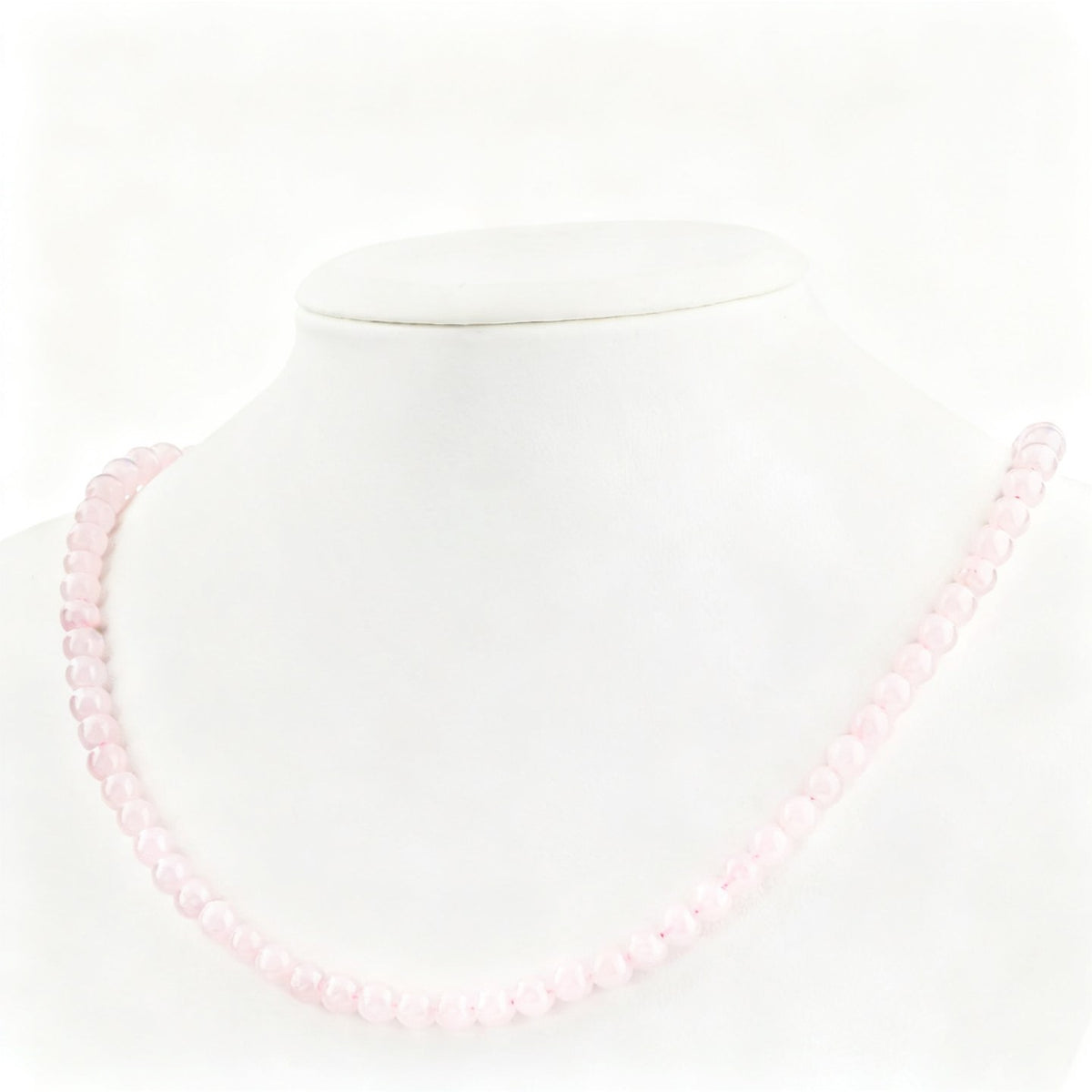 Pembe Kuvars Doğal Taş Kolye – 6 mm Dizi, Unisex Tasarım